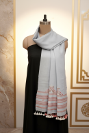 Silver Dawn | Wool Mirrorwork Handwoven Kutch Stall
