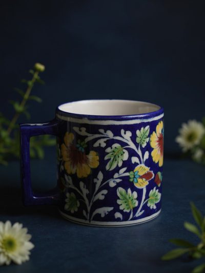 Midnight Charm Handmade Floral Mug