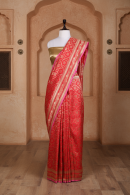 Sindoori Phool Saree | Handwoven Banarasi Silk Saree