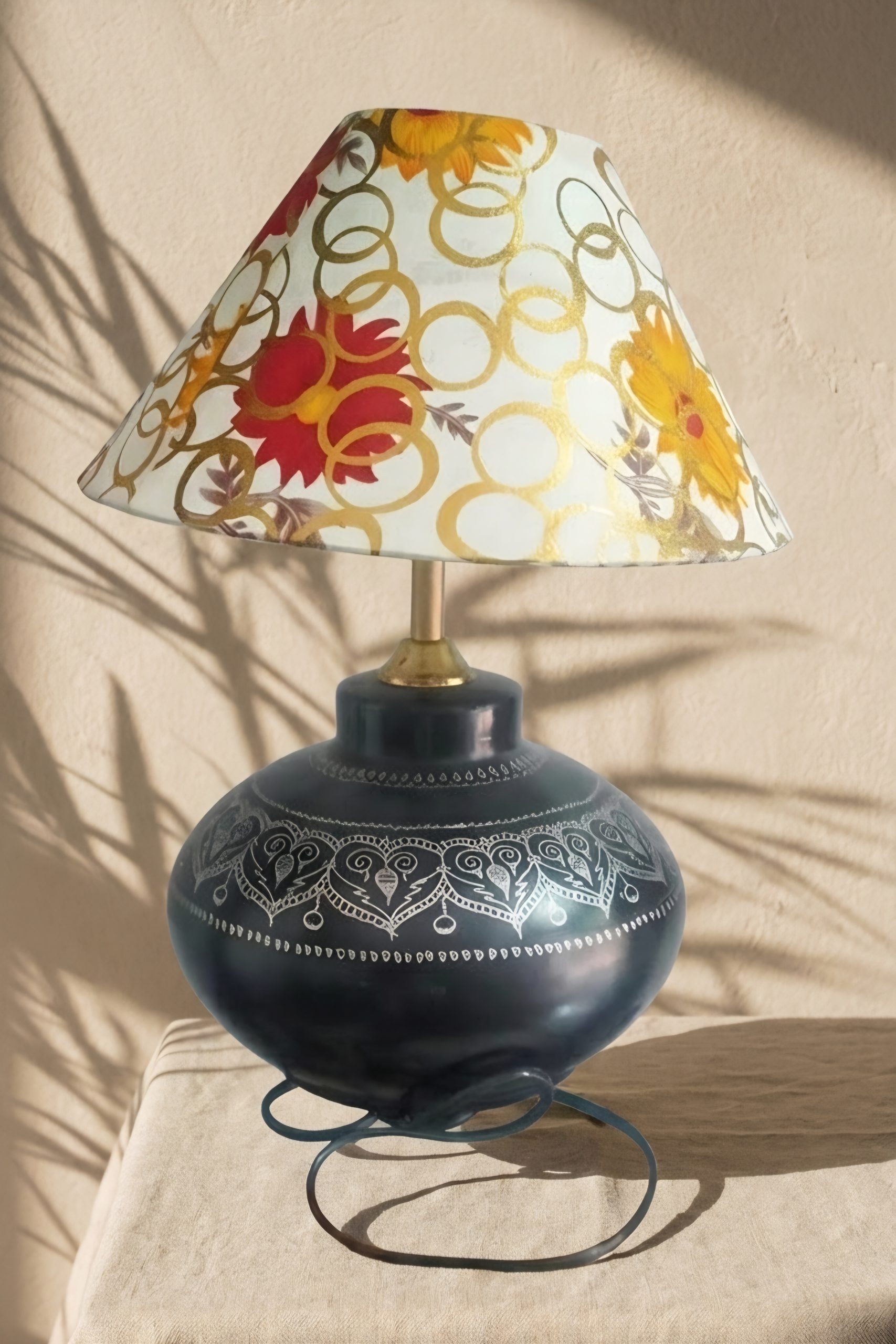Surya Jyoti Modern Sunlit Heritage Accent Lamp | Handcrafted Artisan Home Décor