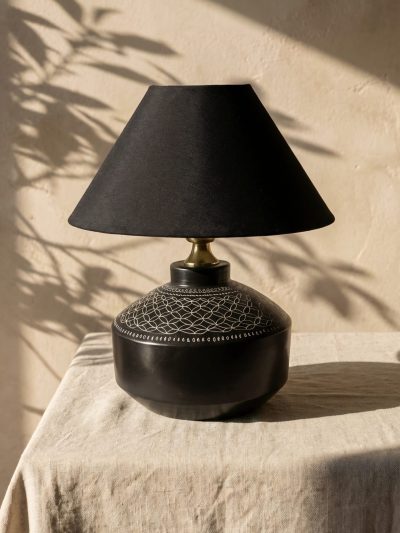 Ratri Deep Artisan Midnight Lattice Lamp