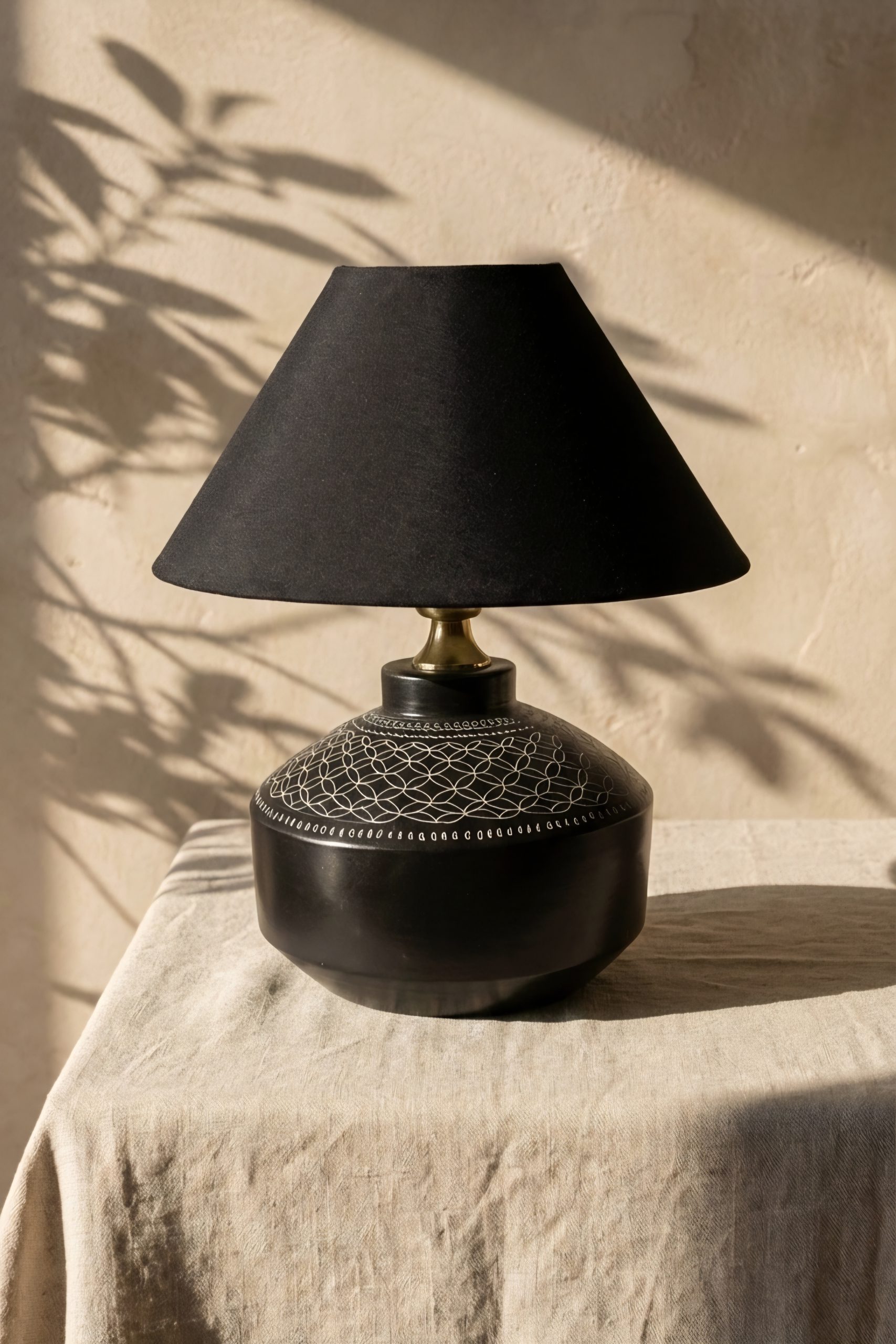 Ratri Deep Artisan Midnight Lattice Lamp