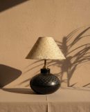 Noor Chakra Modern Artisan Lamp with Golden Glow Finish