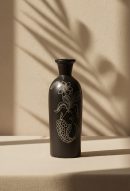 Noir Matsya Black Pottery Fish Vase | Handmade Home Décor