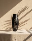 Ebon Bloom Black Pottery Vase | Handcrafted Kaali Kamal Design
