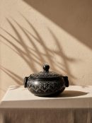 Kaalika Manjari Royal Black Pottery Flower Pot – Handmade