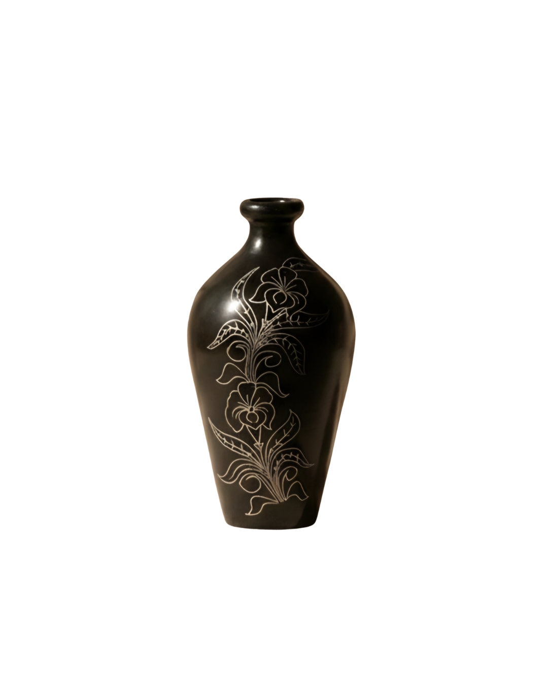 Nisha Kusum Midnight Bloom Motif Handcrafted Ceramic Vase Set - Image 2