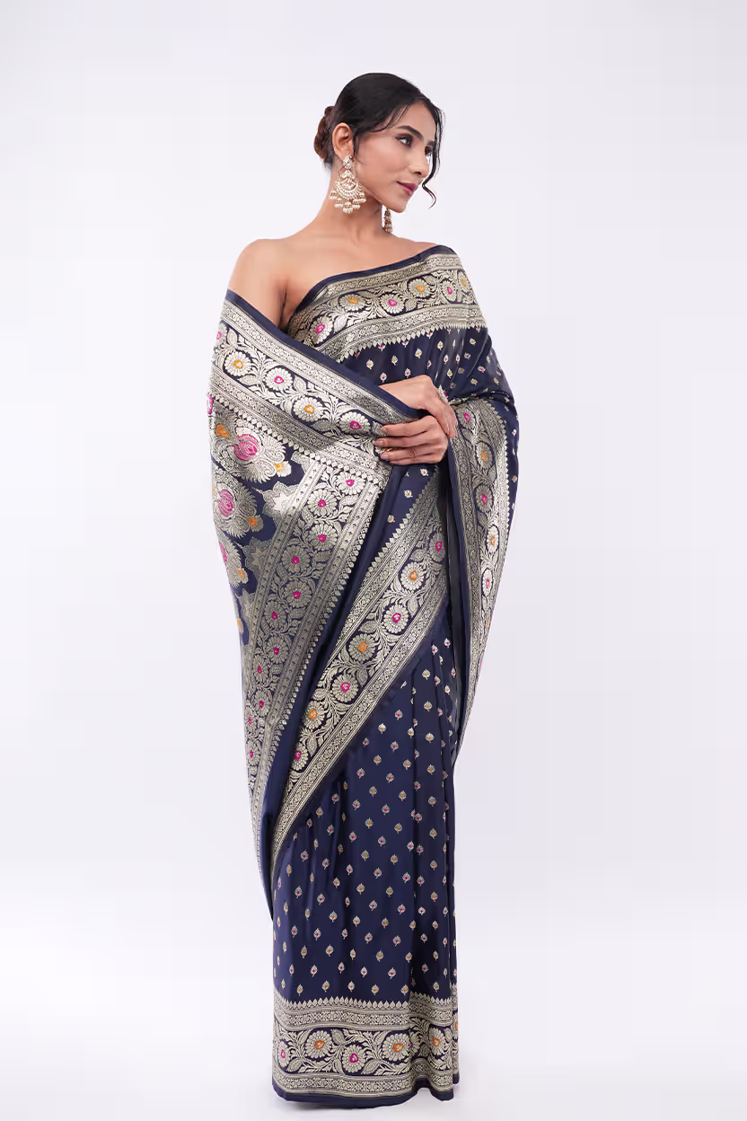 Neelambari Meena Buti Saree