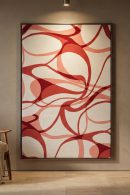 Crimson Flow Abstract Rug