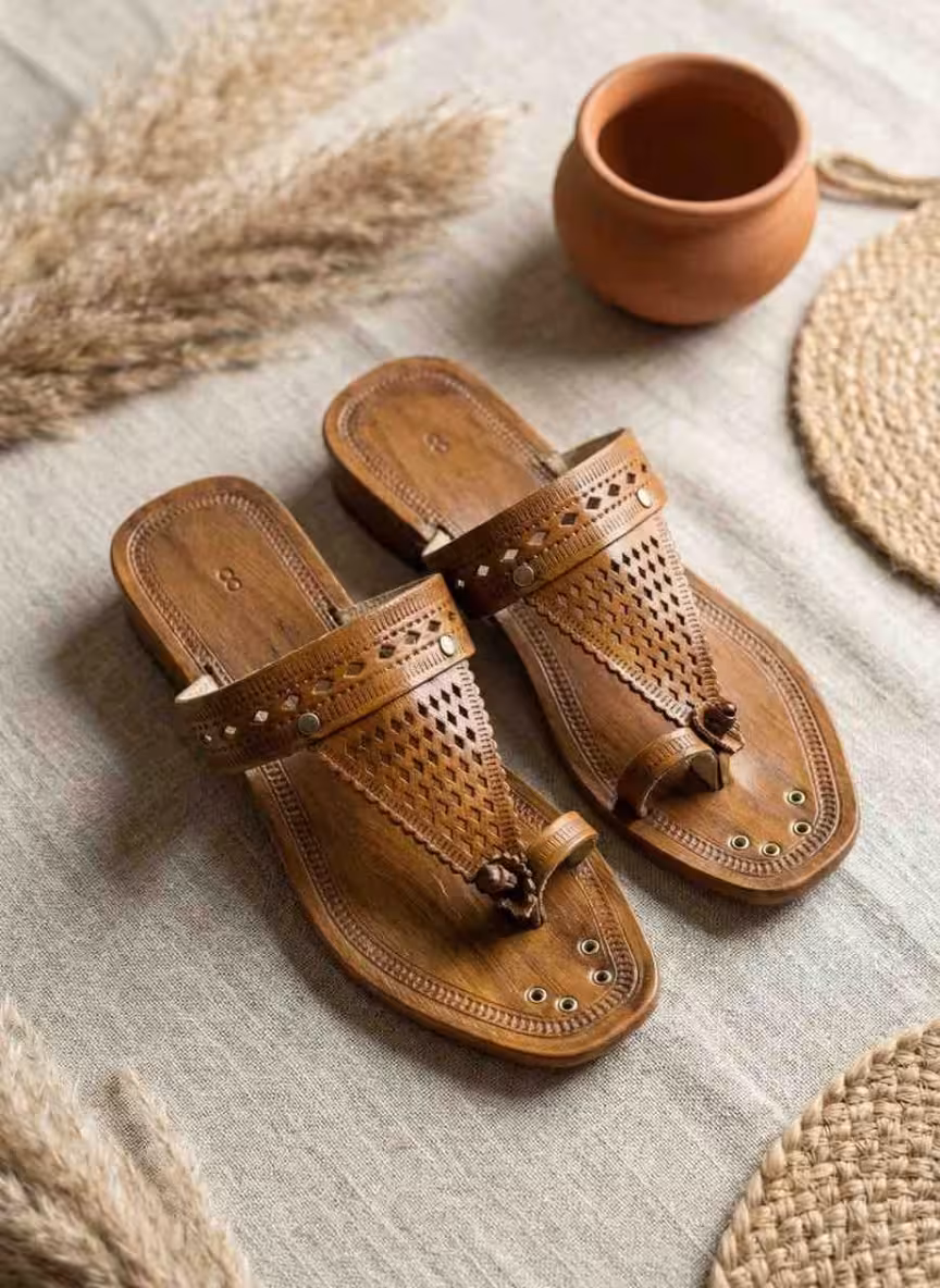 Desert Weave Kolhapuri Chappals | Desert Classics