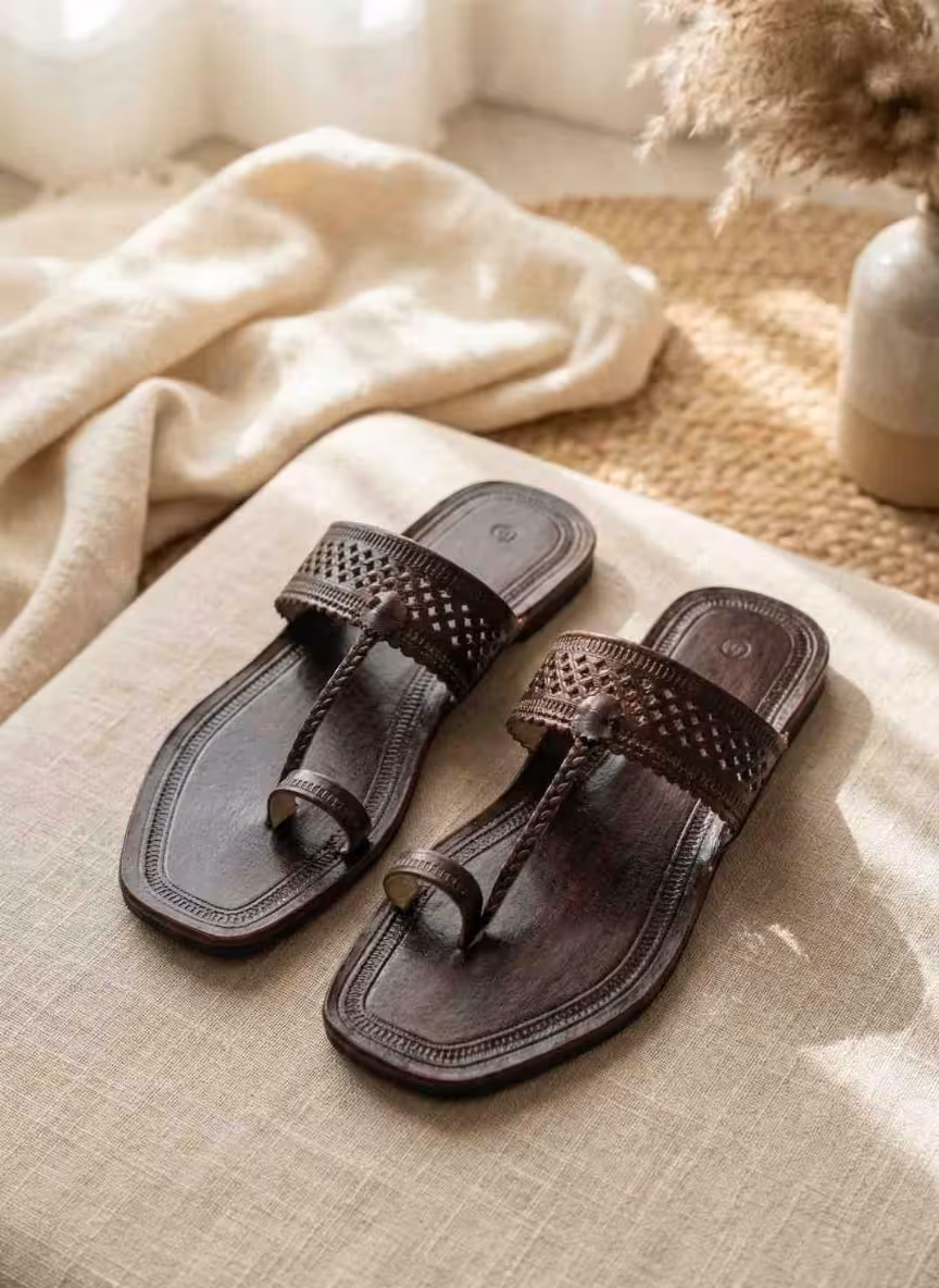 Noir Cut Kolhapuri Chappals | Everyday Classics