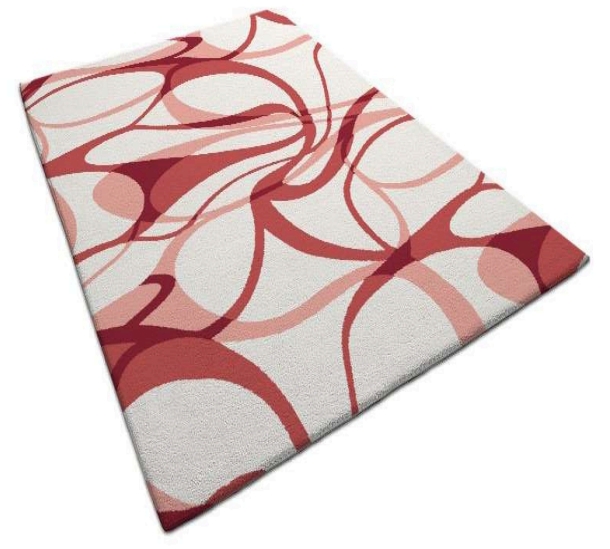 Crimson Flow Abstract Rug - Image 2