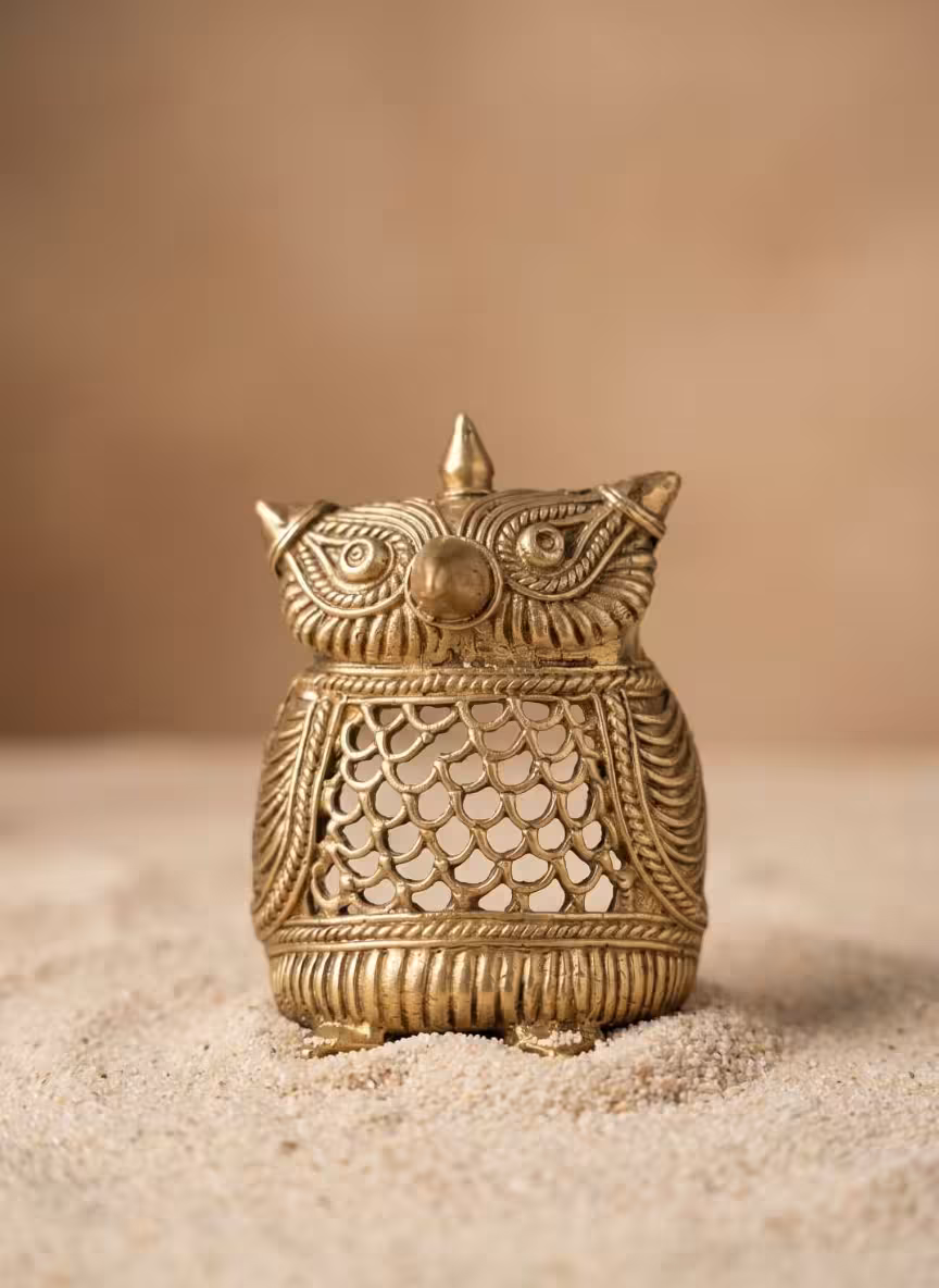 Owl Dhokra Figurine