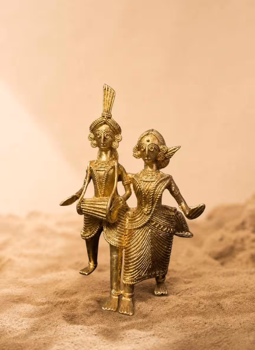 Adivasi Dhokra Couple Figurine