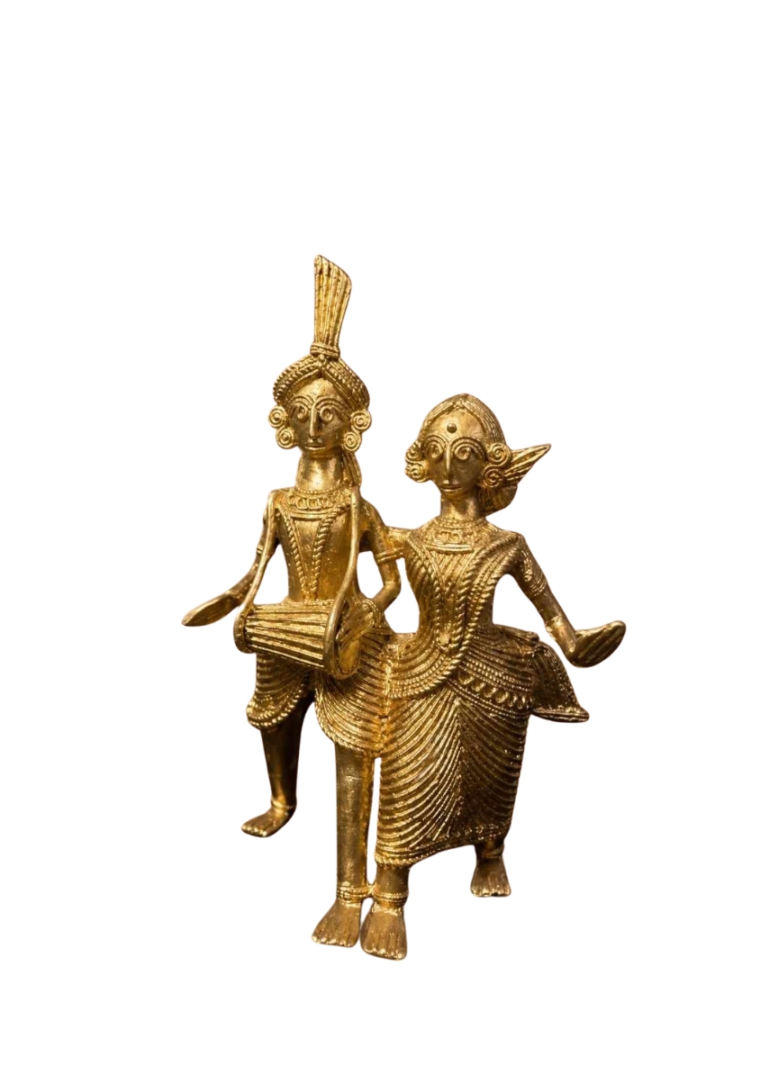 Adivasi Dhokra Couple Figurine - Image 2