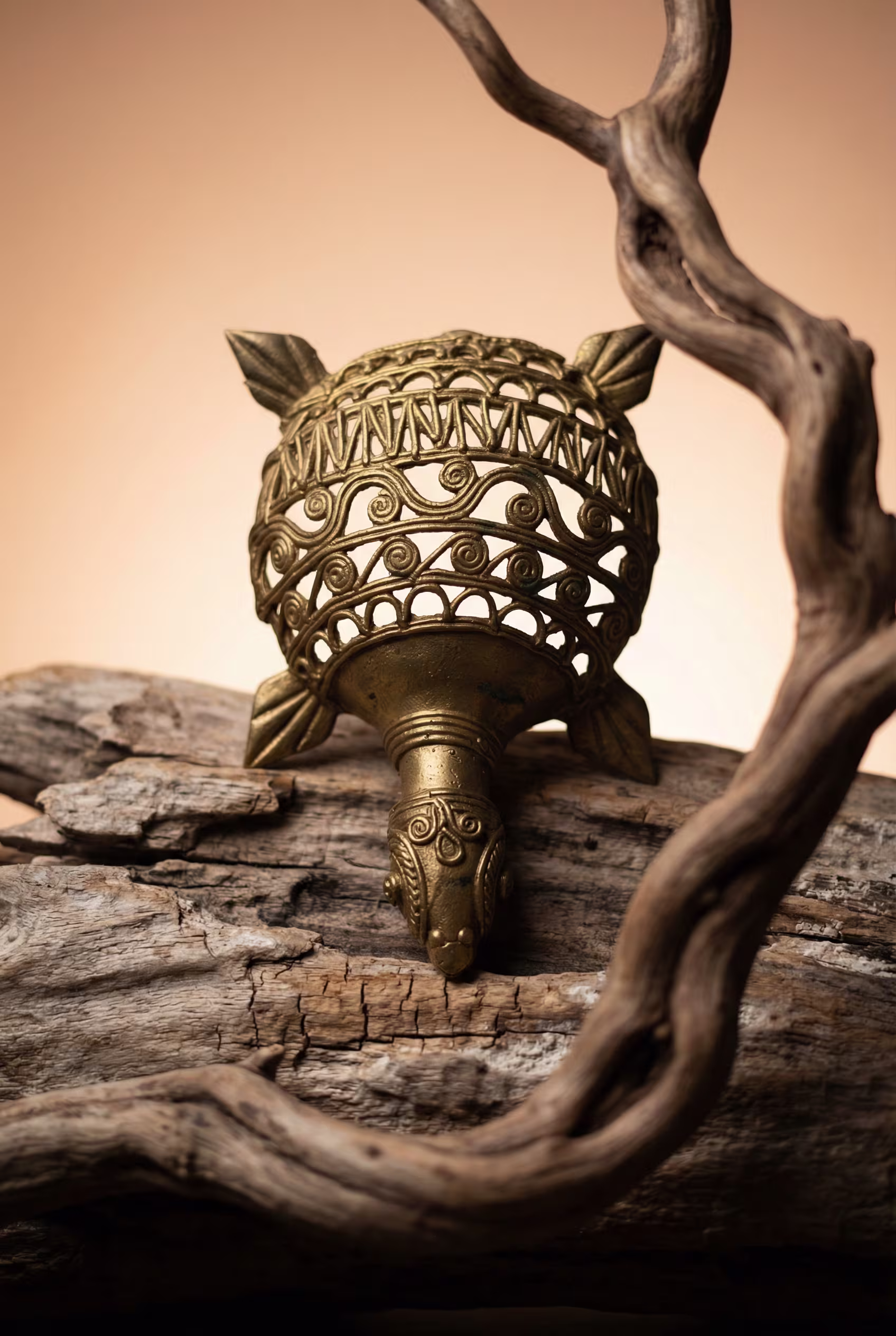 Dhokra Jali Tortoise Figurine