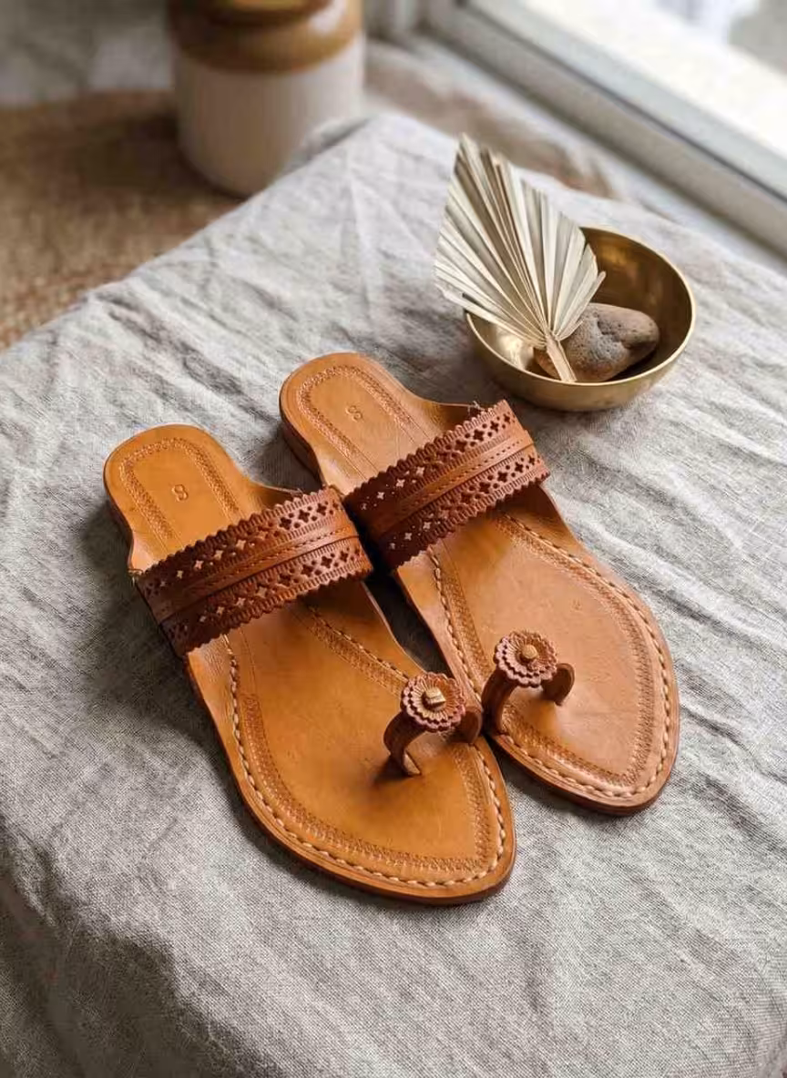 Amber Petal Kolhapuri Chappals | Artisan Edition Women's