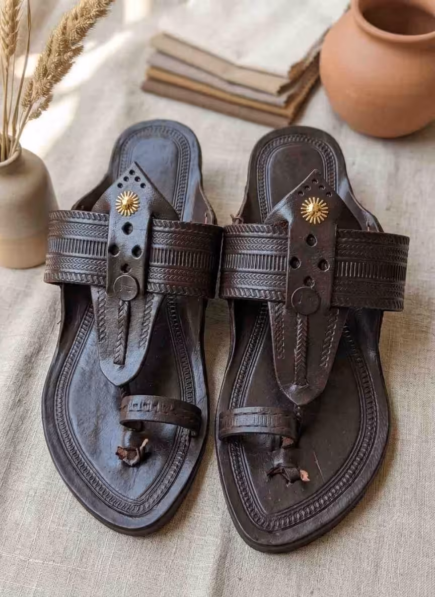 Royal Brown Kolhapuri Chappals | Classic Edition Men's - Image 3