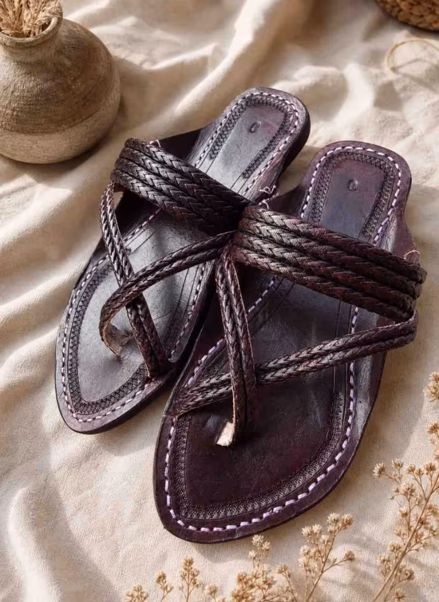 Wine Weave Kolhapuri Chappals | Artisan Edition Men's